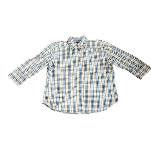 Liz Claiborne Lizwear Green and Blue Plaid  3/4 Sleeve Blouse Women Size Small - Picture 7 of 14